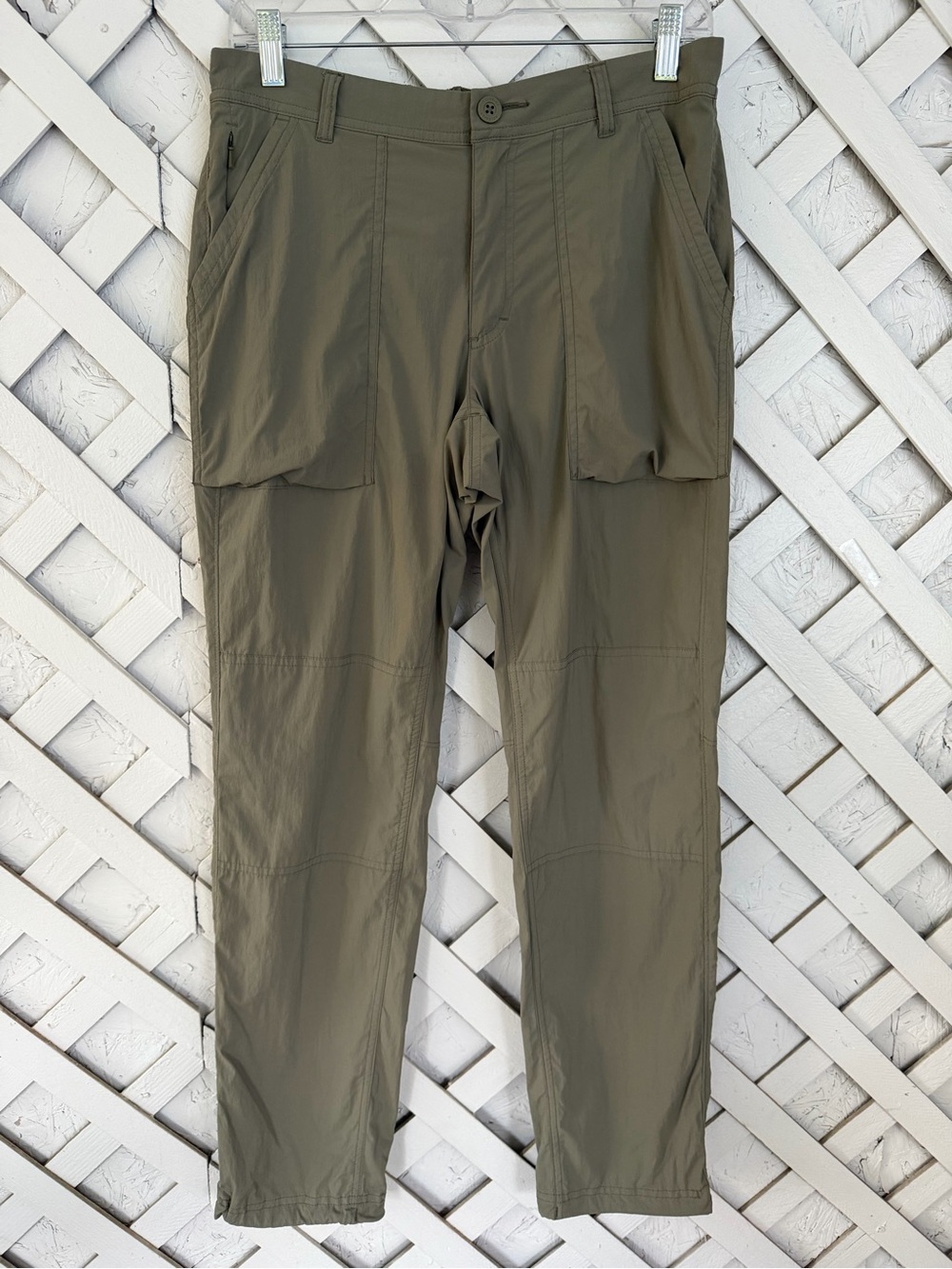 REI Women’s size 8 Olive Pants Drawcord Ankle Lightweight Outdoor Travel Hiking
